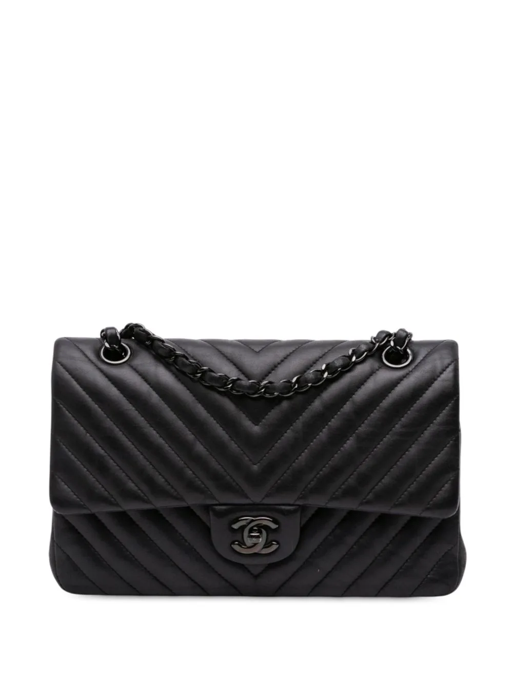 2015-2016 Medium Classic Chevron Lambskin Double Flap Shoulder Bag by CHANEL Pre-Owned