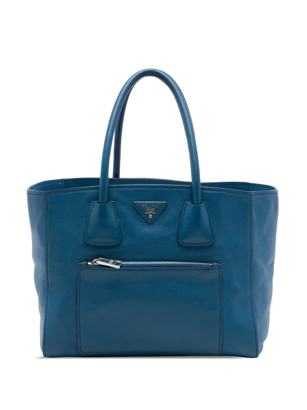 Soft Calf Front Pocket Shopping Tote Satchel by Prada Pre-Owned