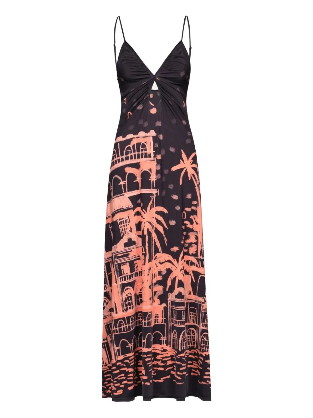 Nuestra Tierra Cut-Out Printed Maxi Dress by Johanna Ortiz