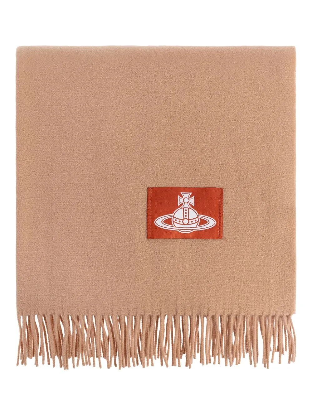 Fringed-Edge Logo-Patch Scarf by Vivienne Westwood