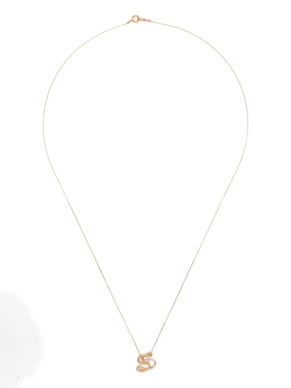 18K Yellow Gold S Diamond Necklace by Charlotte Chesnais