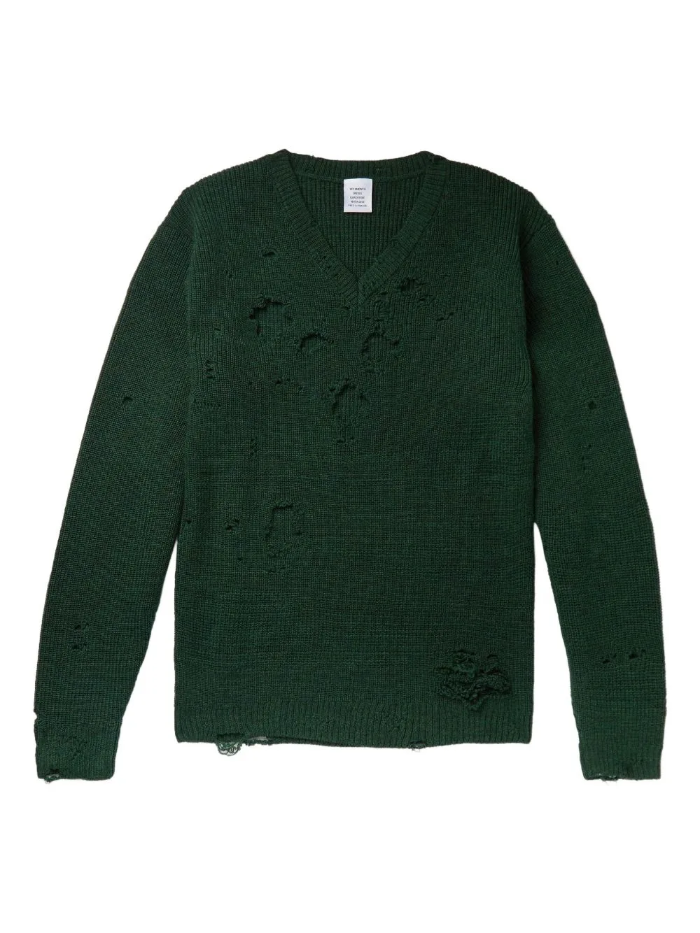 Distressed-Effect Wool Sweater by VETEMENTS
