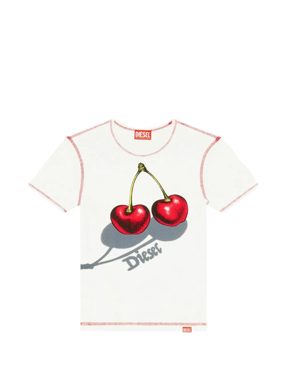 Slim Cotton T-Shirt with Cherry Print by Diesel
