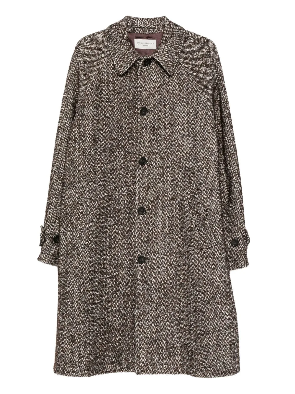 Button Herringbone Coat
