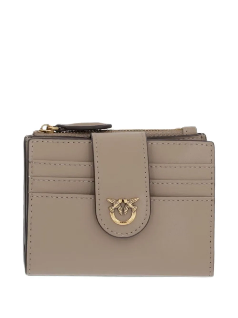 Small Smooth Leather Wallet with Logo by PINKO