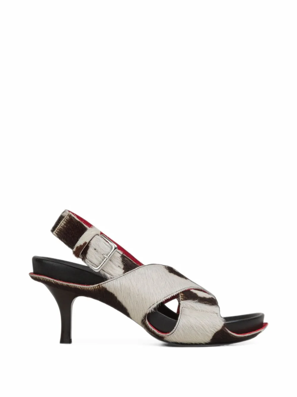 Cow-Print Slingback Sandals by Marni