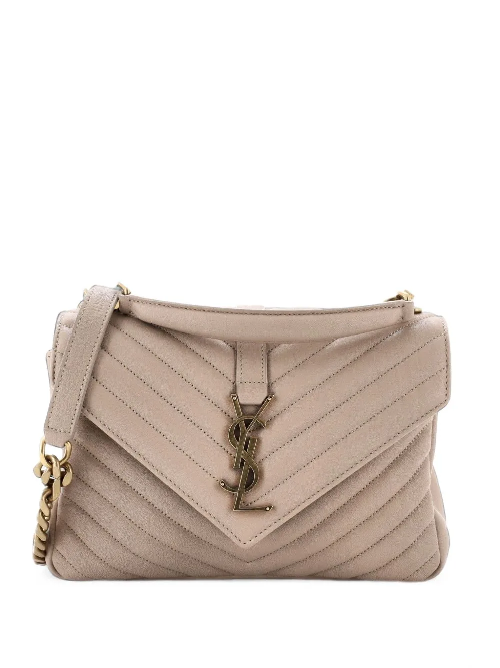 Classic Monogram College Bag Quilted Leather Medium Shoulder Bag by Saint Laurent Pre-Owned