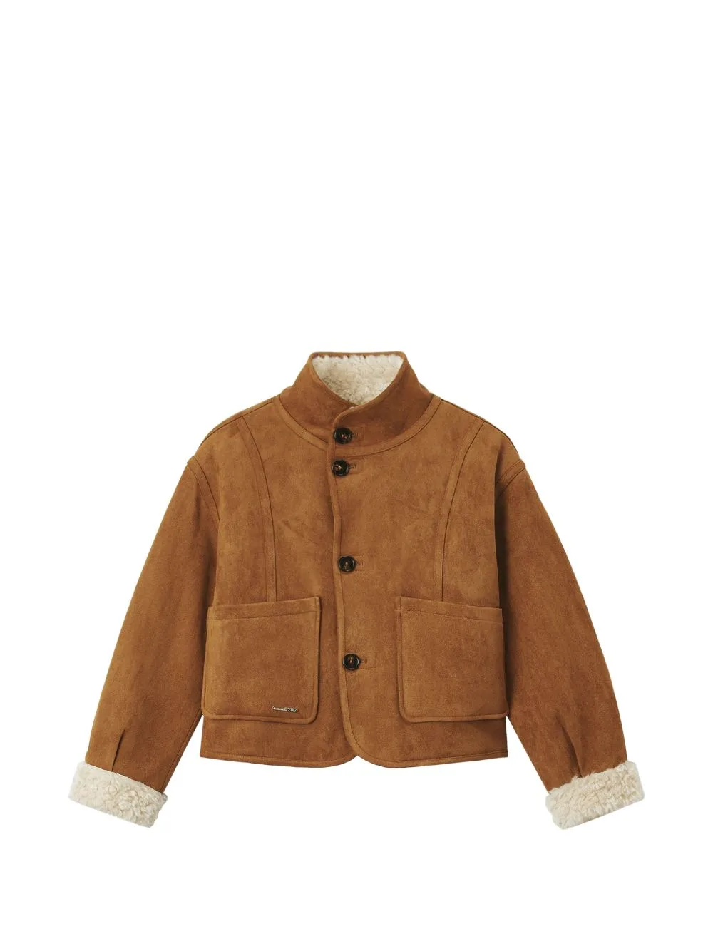 Shearling-Trim Faux-Suede Jacket by izzue