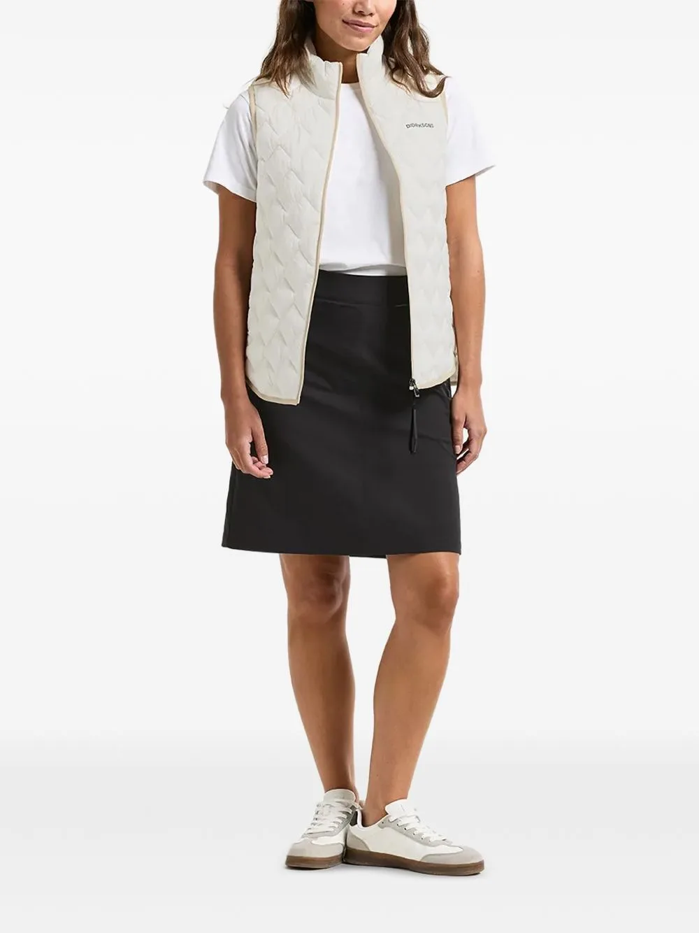 Paulina Logo-Print Zip-Pocket Mini Skirt by Didriksons