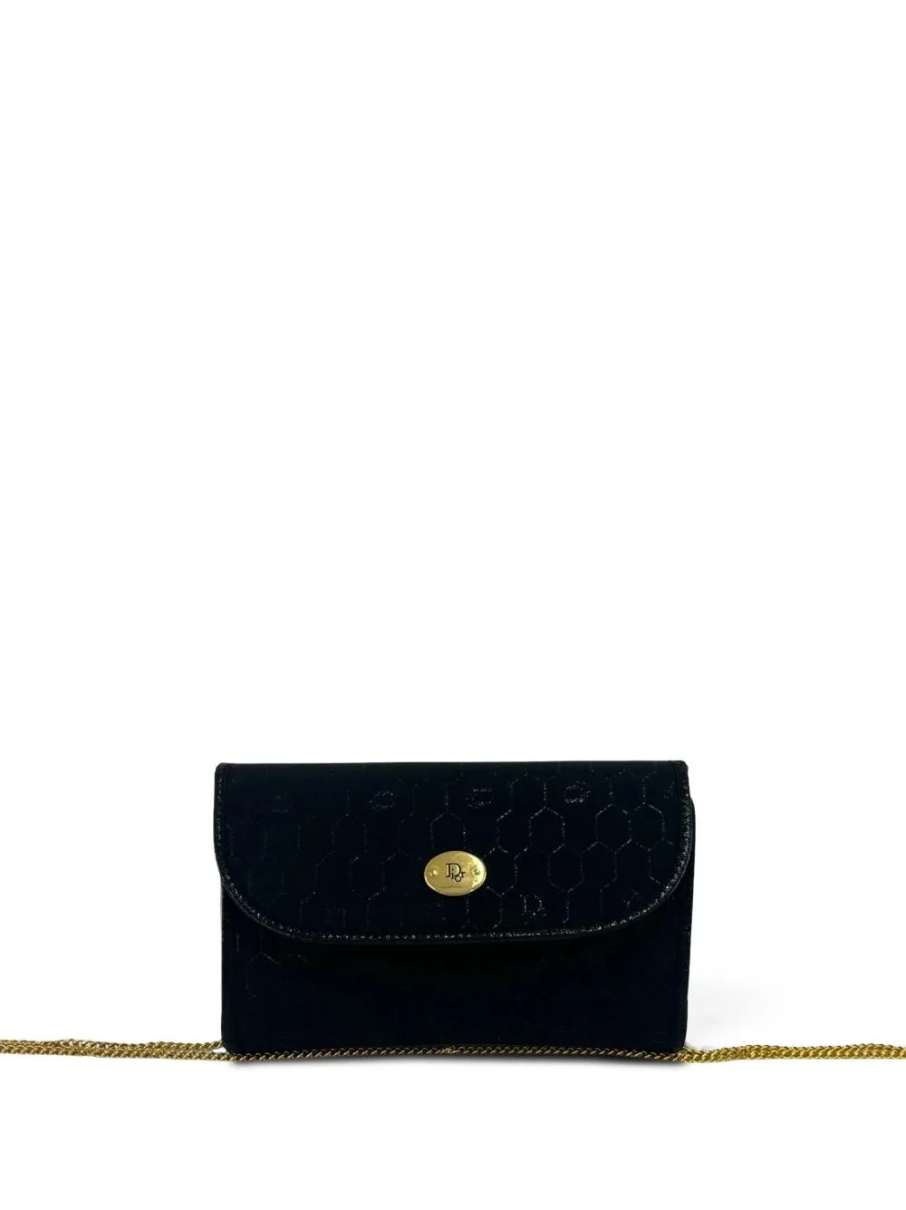 1970-1990 Honeycomb Canvas Chain Flap Crossbody Bag by Christian Dior Pre-Owned