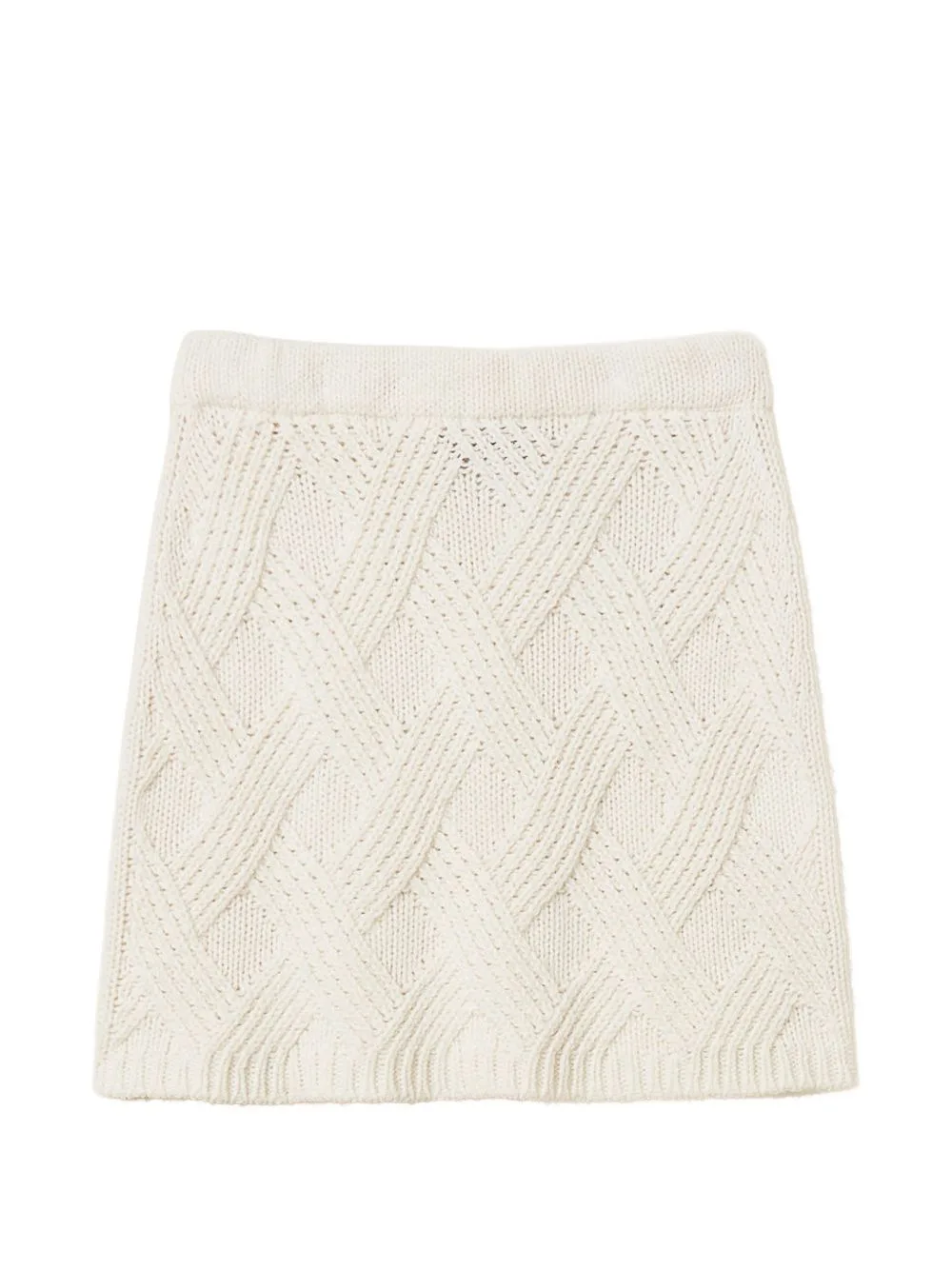 Short Knit Skirt with Criss-Cross Pattern by TWINSET