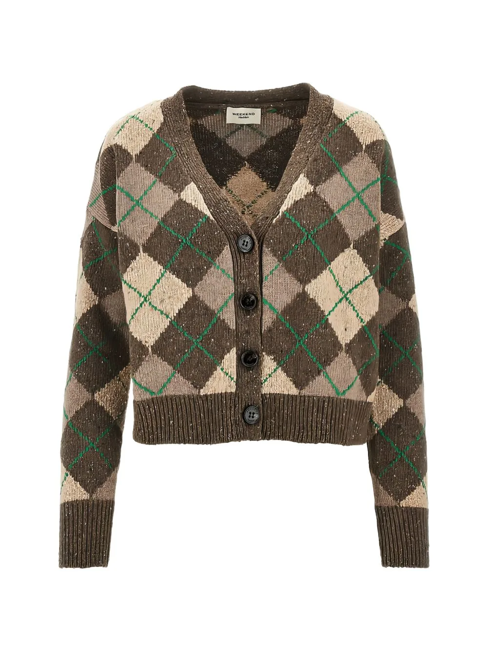 Argyle-Knit Button-Up Cardigan by Weekend Max Mara