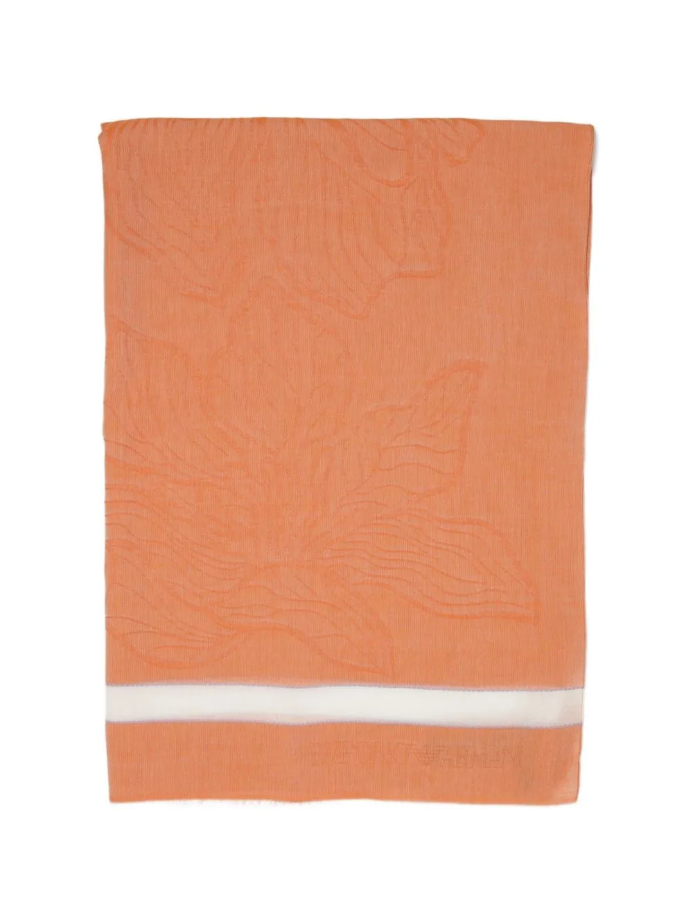 Floral-Jacquard Fringed Scarf by Emporio Armani