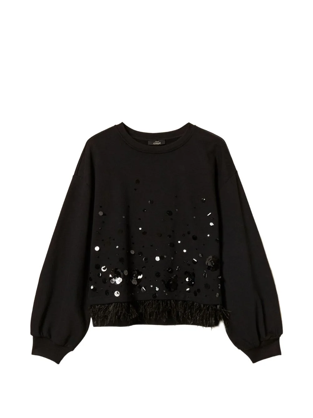 Sweatshirt with Embroidery and Feathers by TWINSET