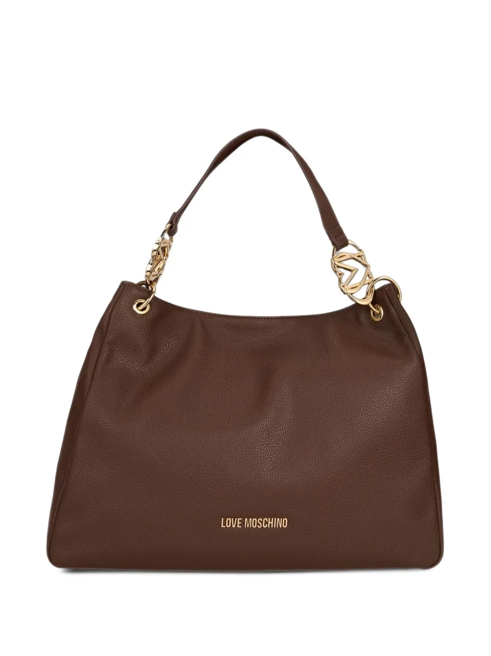 Logo-Plaque Grained-Effect Tote Bag by Love Moschino