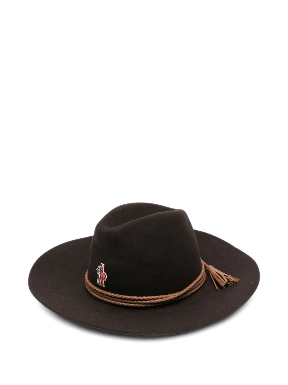 Logo-Patch Braided-Trim Fedora Hat by Moncler Grenoble
