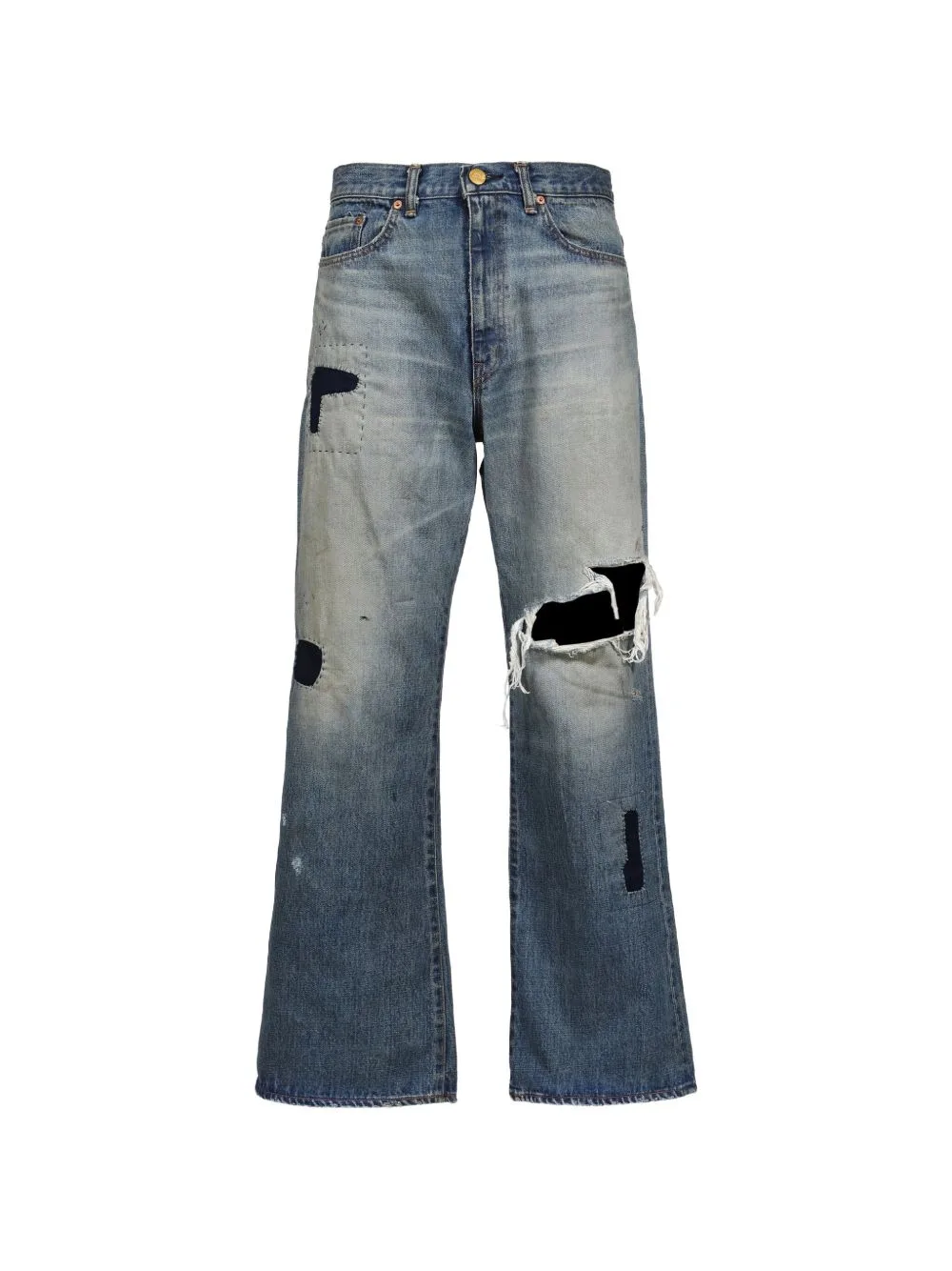 Repaired Bootcut Jeans by KAMIYA