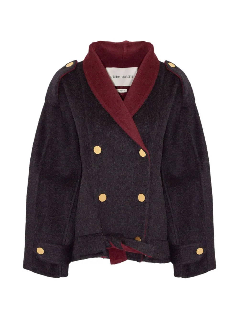 Double-Breasted Belted Peacoat by Alberta Ferretti