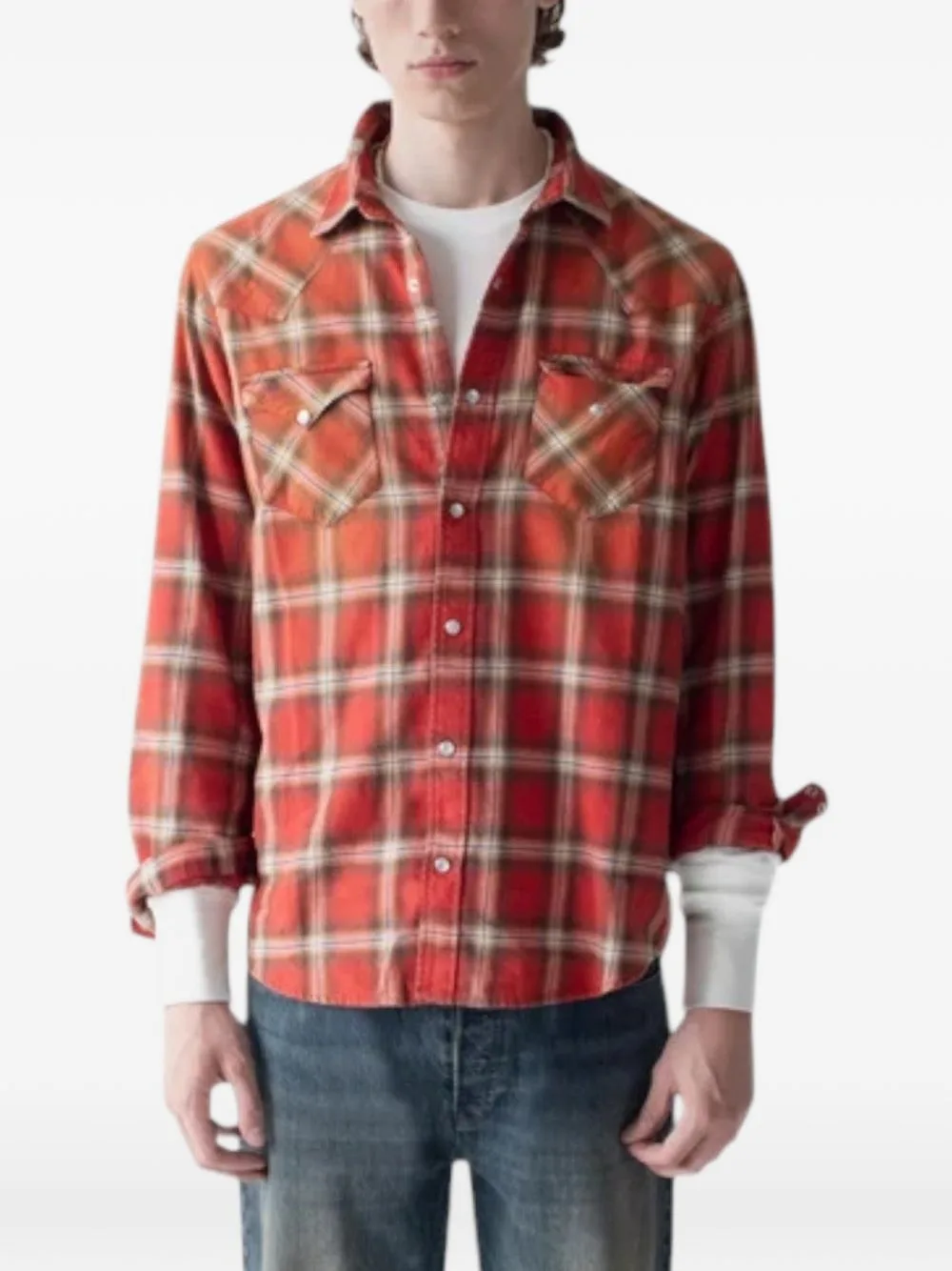 Plaid Flannel Western Shirt by Carter Young