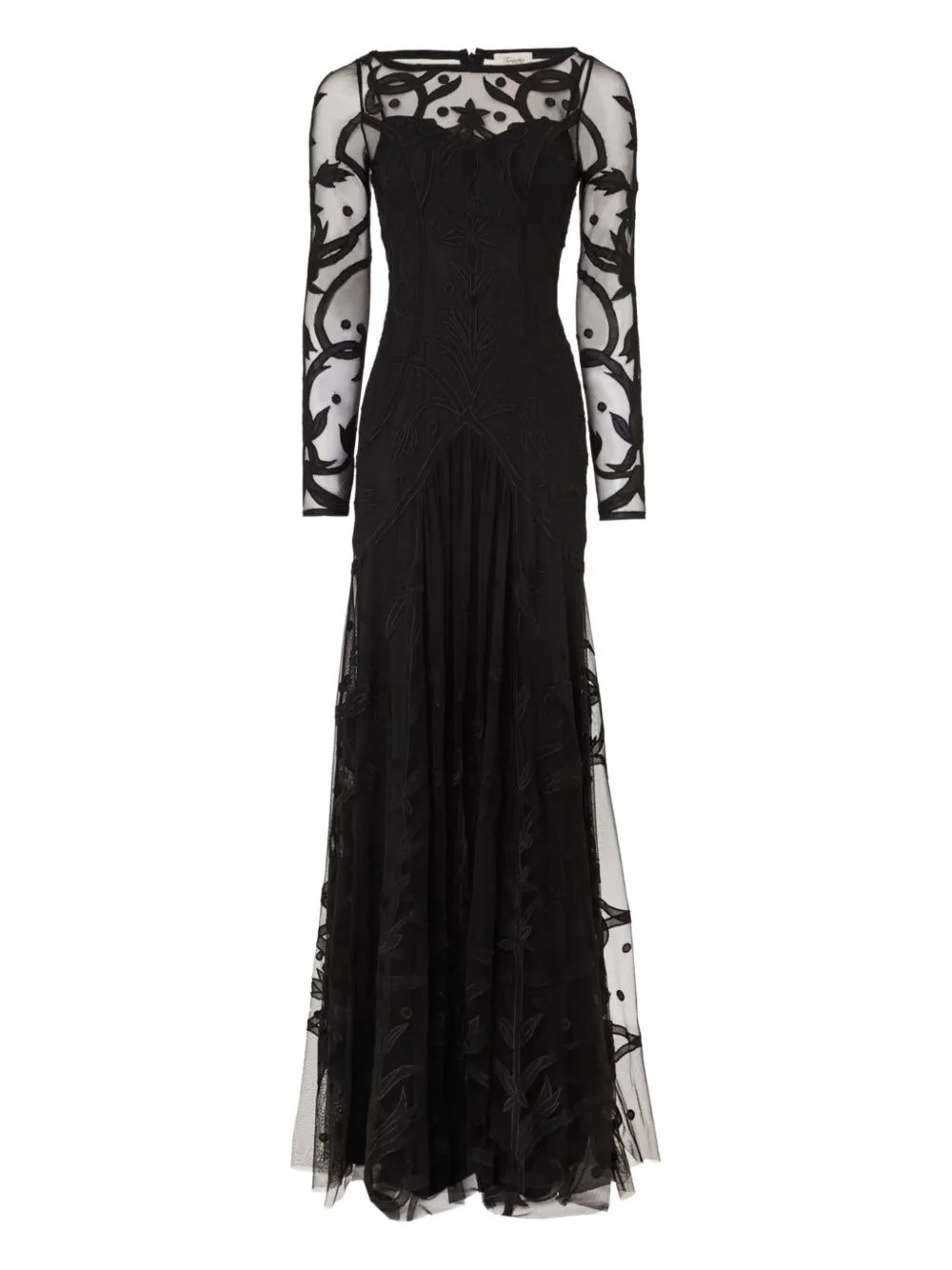Francine Tattoo Floral-Embroidered Tulle Dress by Temperley London