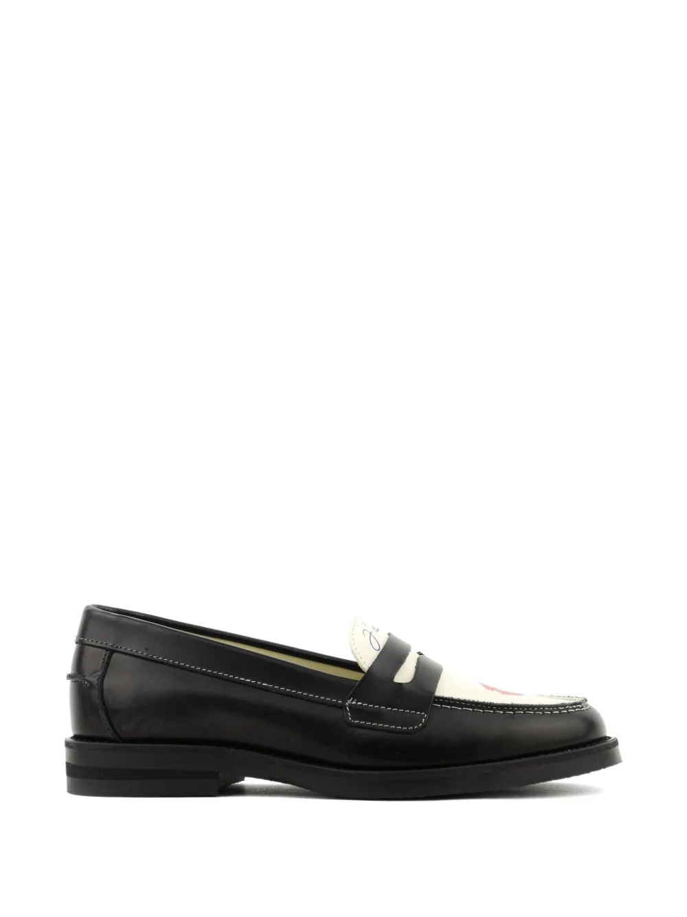 Graphic-Print Leather Loafers by DUKE & DEXTER