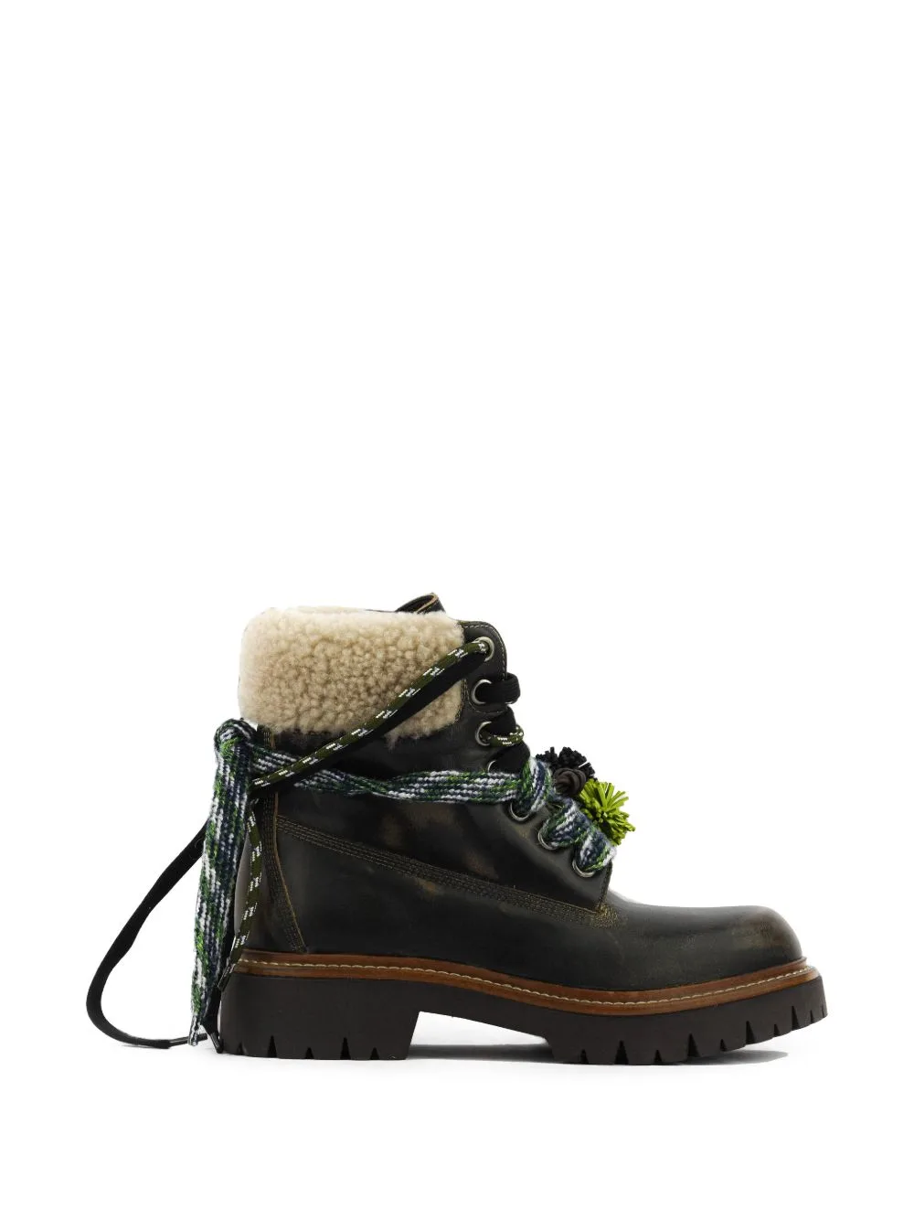 Lace-Up Shearling-Trim Boots by Elena Iachi