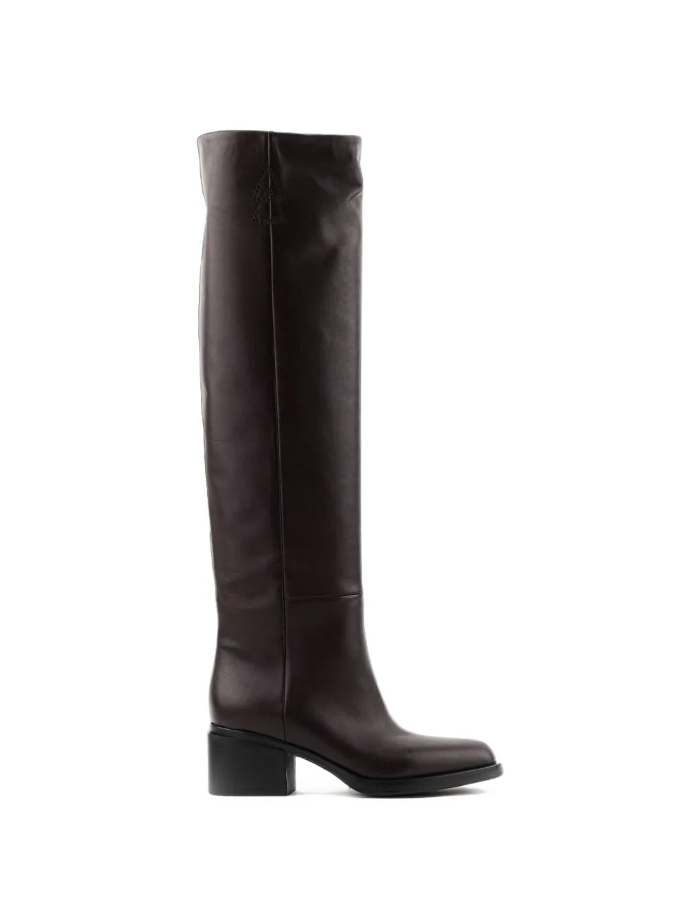 Square-Toe Leather Boots by Elena Iachi
