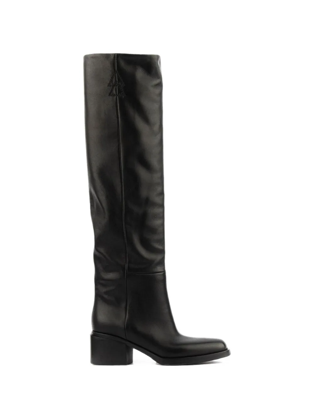 Square-Toe Knee-High Boots by Elena Iachi