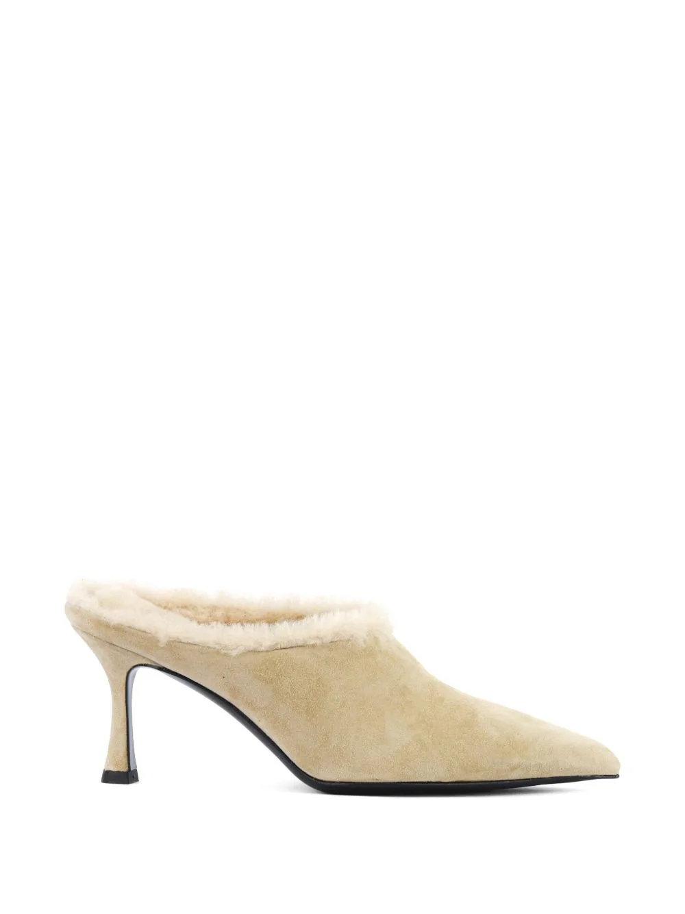 Shearling-Trim Suede Pumps by GUGLIELMO ROTTA