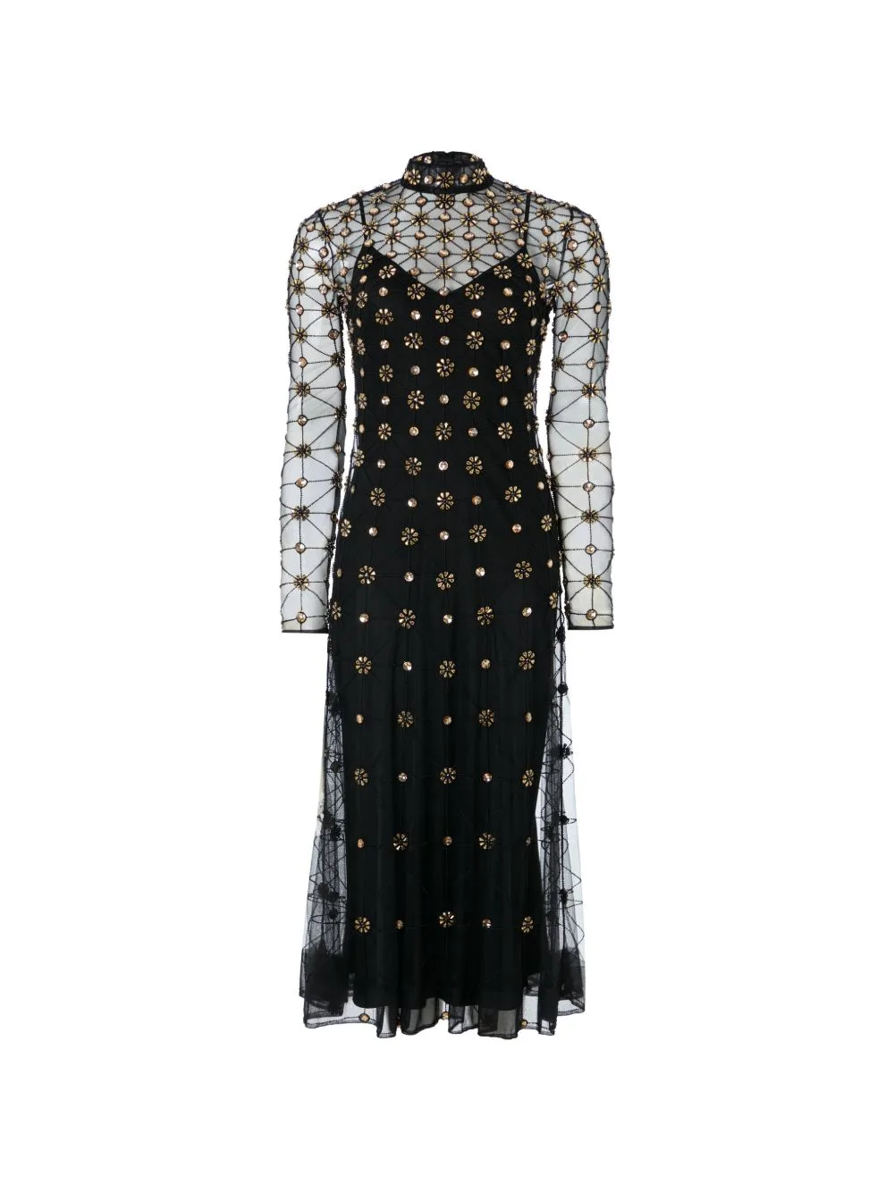 Crystals-Embellished Midi Dress