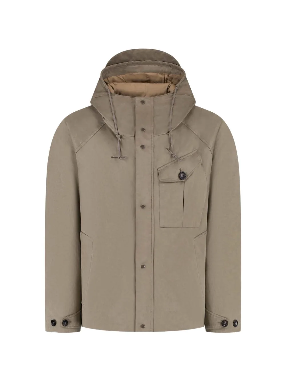 Cardinal Hooded Button-Fastening Jacket by Ten C