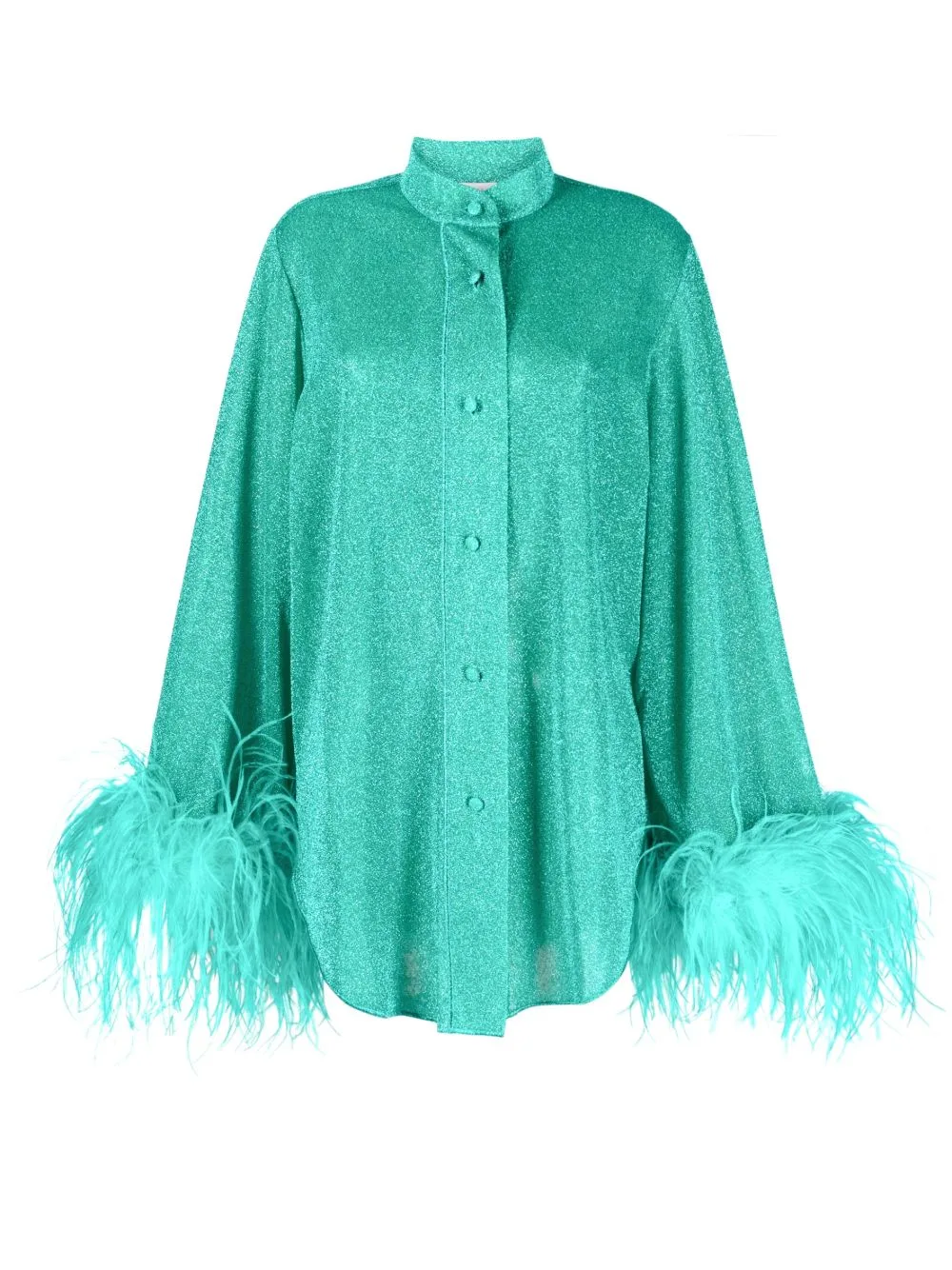Feather-Trim Detail Blouse by Oséree