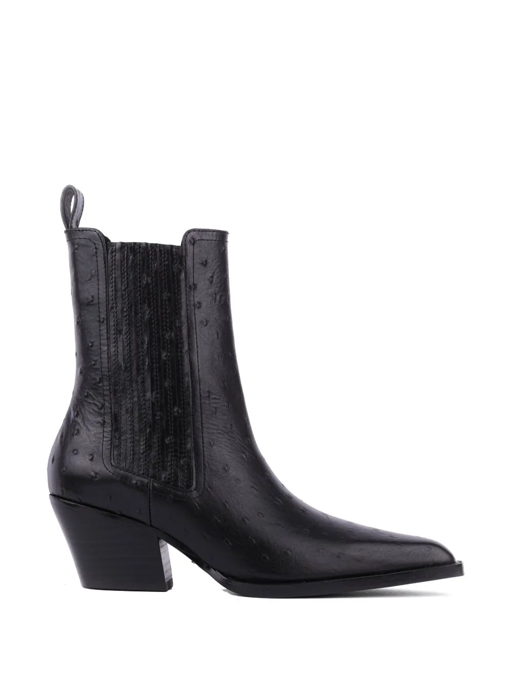 Solenne Ostrich-Effect Leather Boots by Lola Cruz