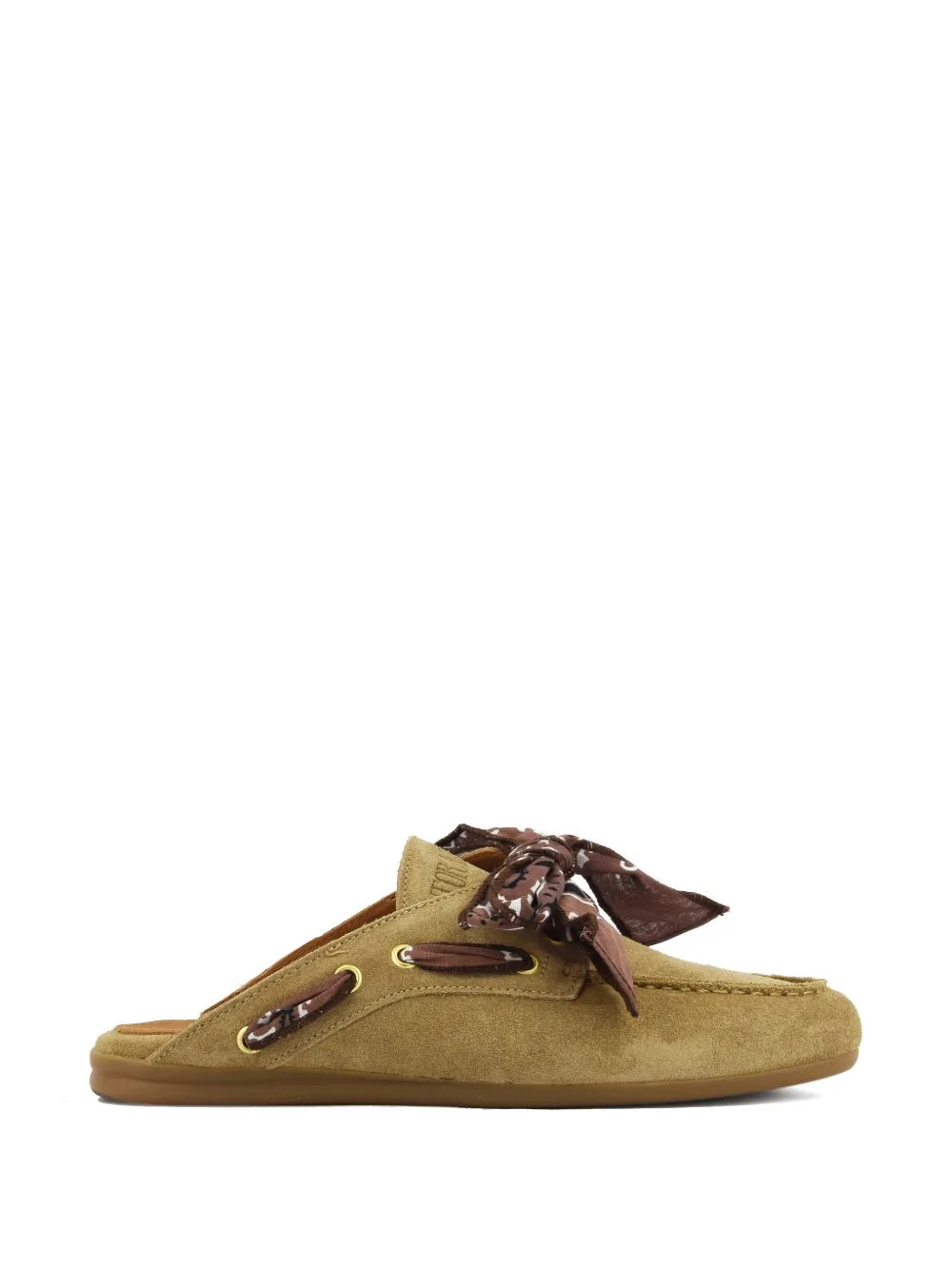 Kilian Bandana-Tie Suede Flat Mules