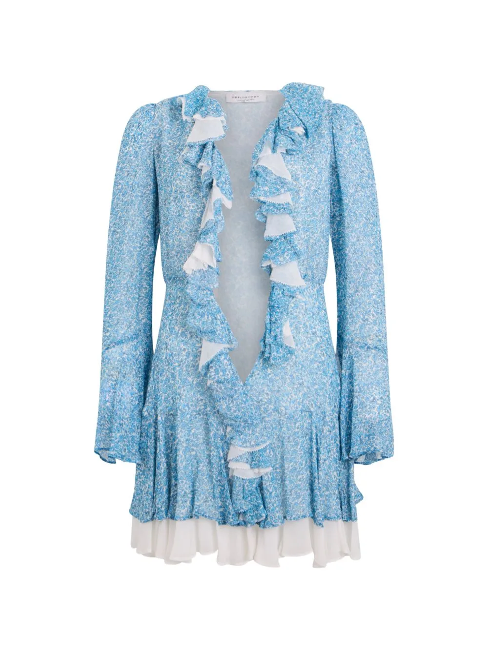 Floral-Print Ruffled Mini Dress by Philosophy Di Lorenzo Serafini
