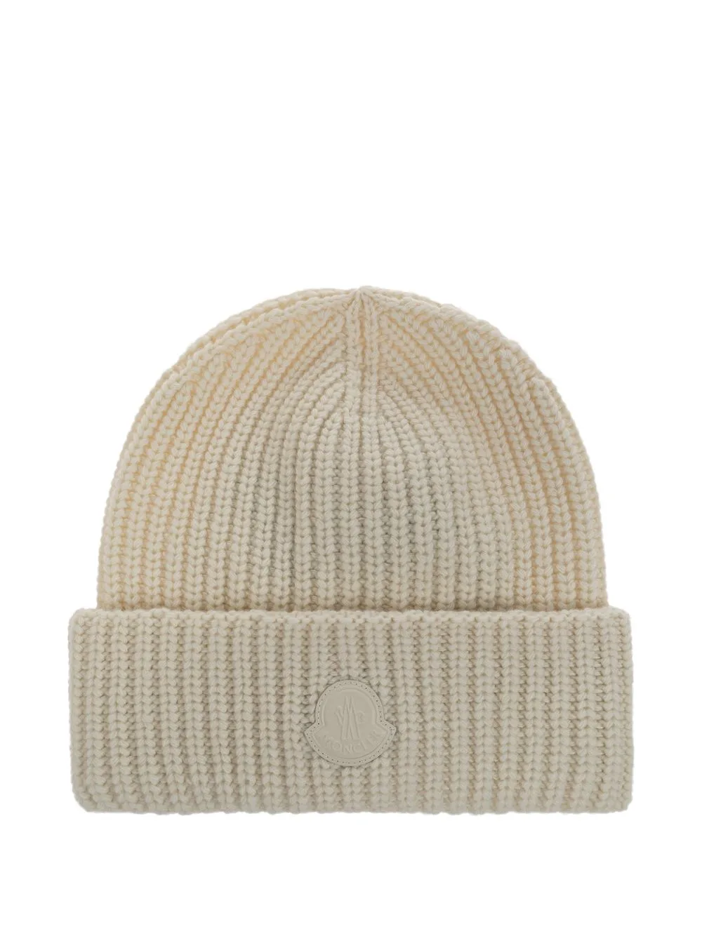 Logo-Patch Ribbed Beanie Hat by Moncler