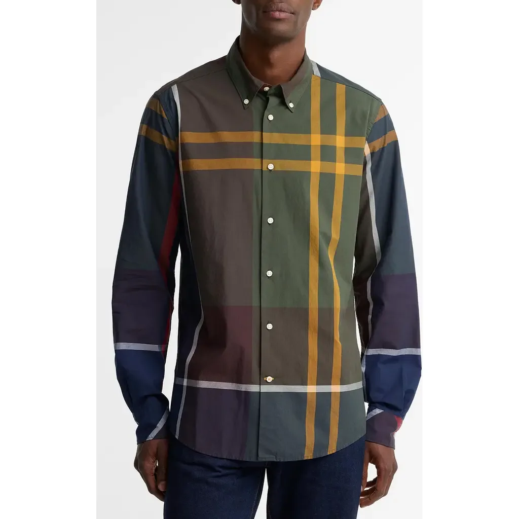 Dunoon Oversized Tartan Cotton Poplin Shirt by Barbour