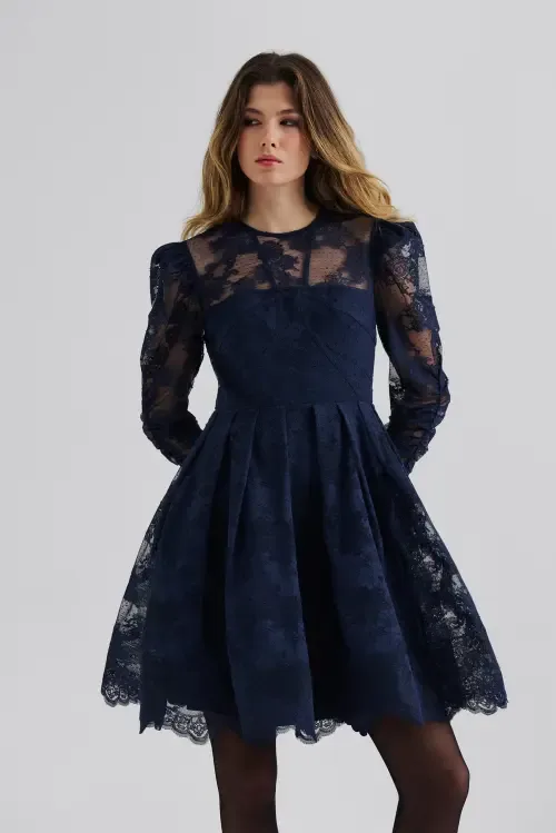 Leoni Lace Long Sleeve Mini Dress by Malina