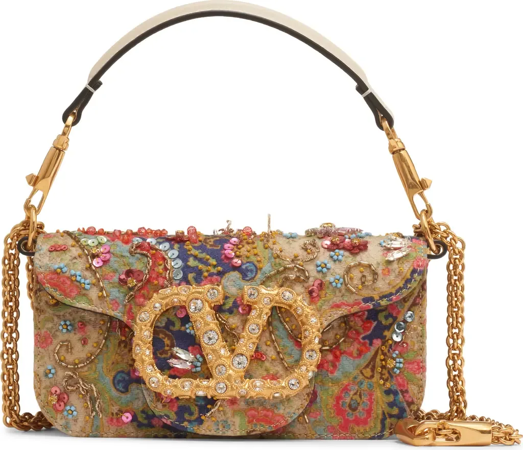 Small Locò VLOGO Beaded Paisley Shoulder Bag by Valentino Garavani