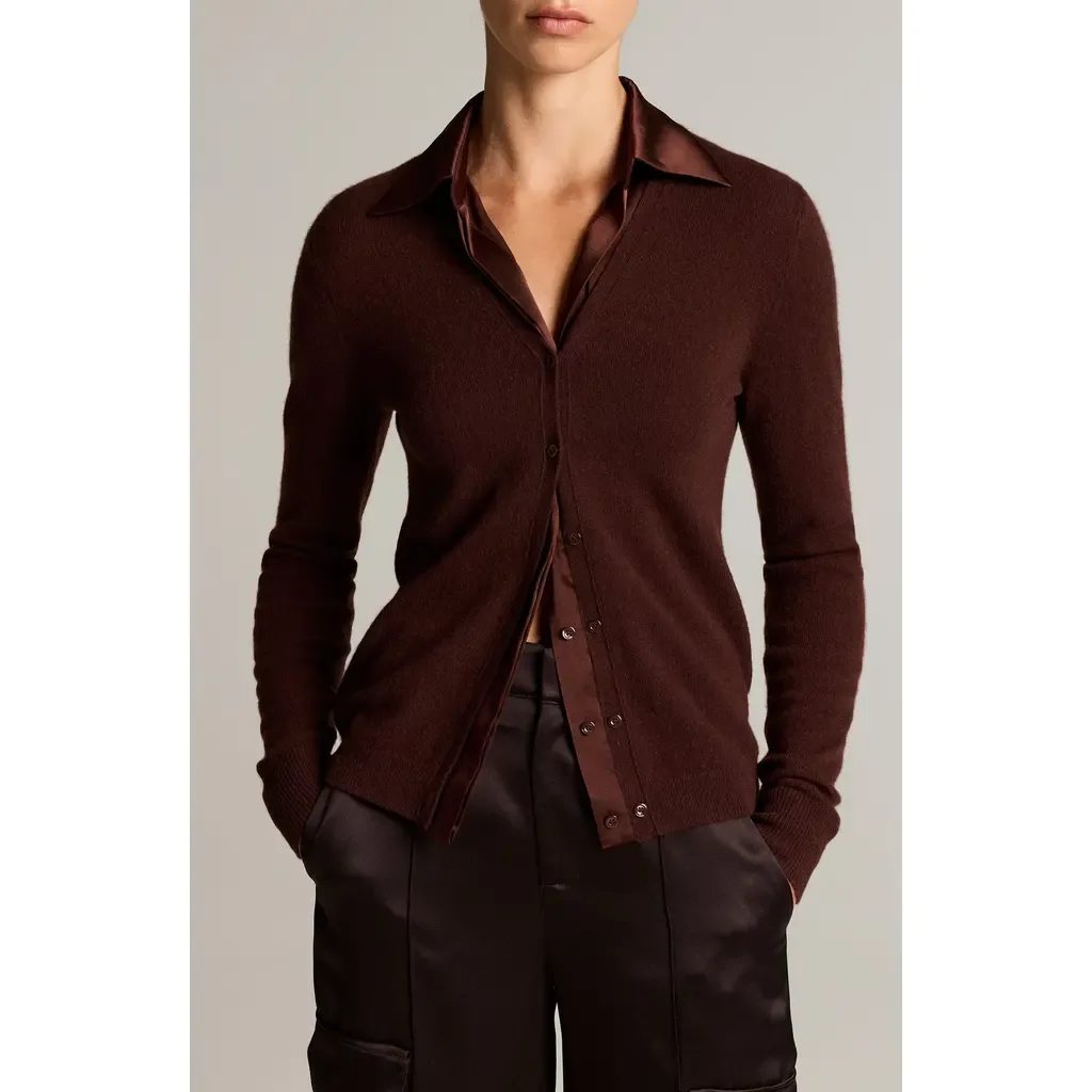 Mixed Media Cashmere Cardigan by Vince