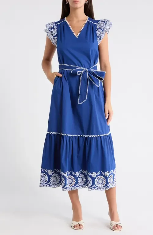 Siera Embroidered Ruffle Maxi Dress by SUGARLIPS