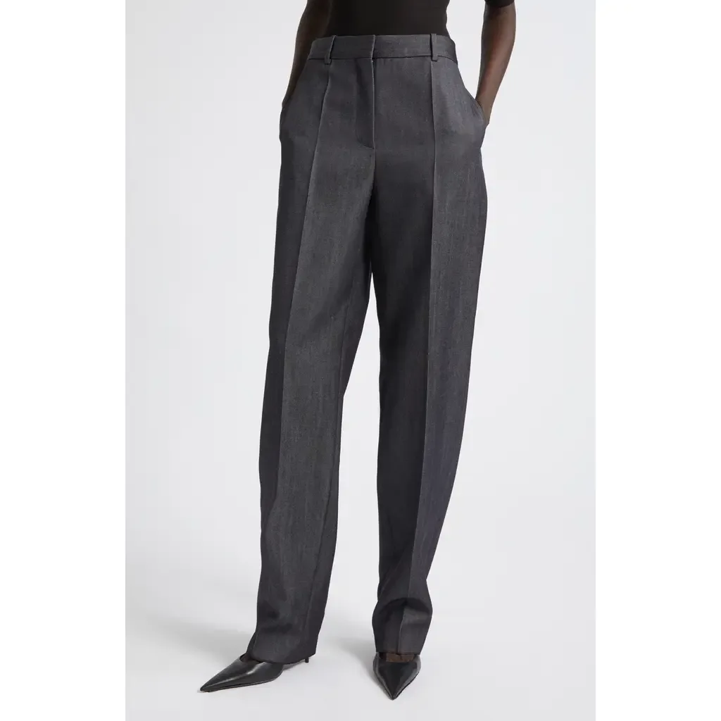 Denim Look Wool Twill Fitted Trousers by Balenciaga