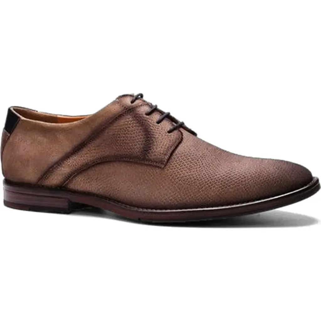 London Derby Lace-Up in Taupe Suede by CARLOS SANTANA