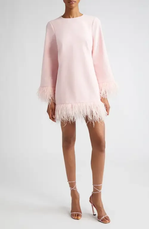 Marullo Feather Trim Long Sleeve Dress by LIKELY