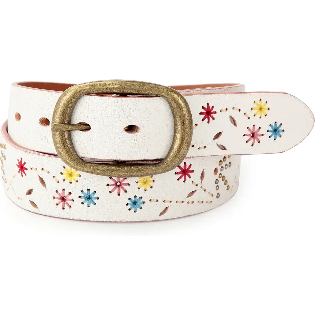 Blossom Hand Stitched Genuine Leather Belt by OLD TREND