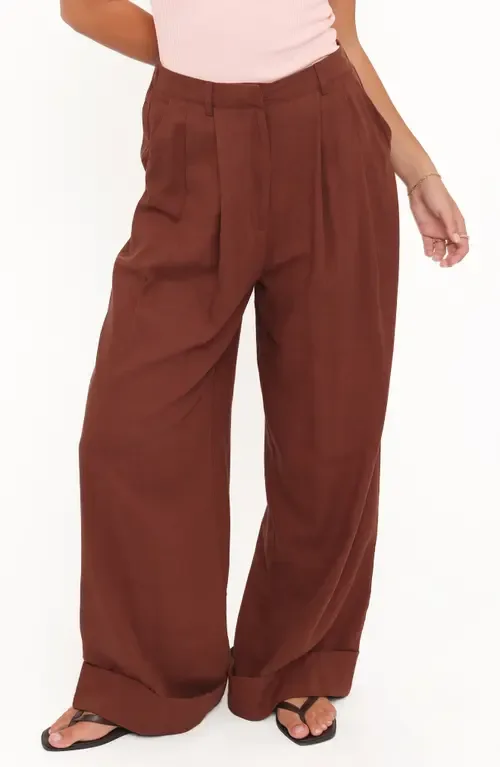 Elinor Cuffed Pleated Wide Leg Pants by Petal & Pup