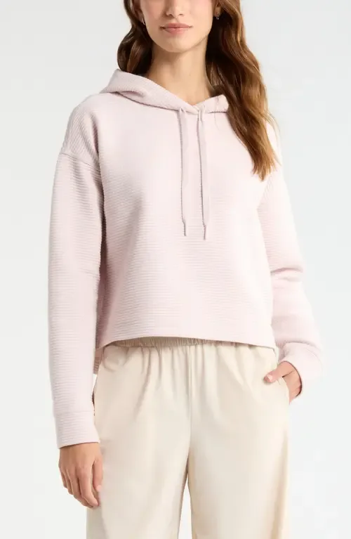 Ottoman Cotton Blend Ribbed Hoodie