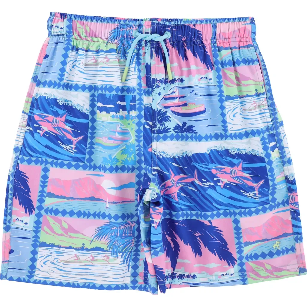 Island Classic Swim Trunks with Mesh Lining and UPF 50+ by CARIBBEAN JOE