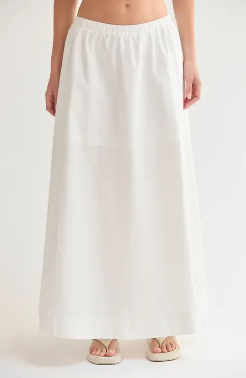 Gathered Poplin Maxi Skirt