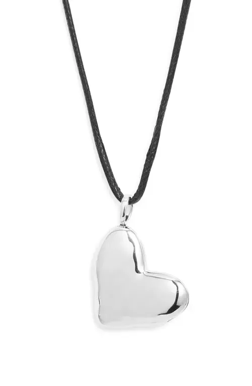 Heart Locket Cord Necklace in Sterling Silver by Monica Vinader